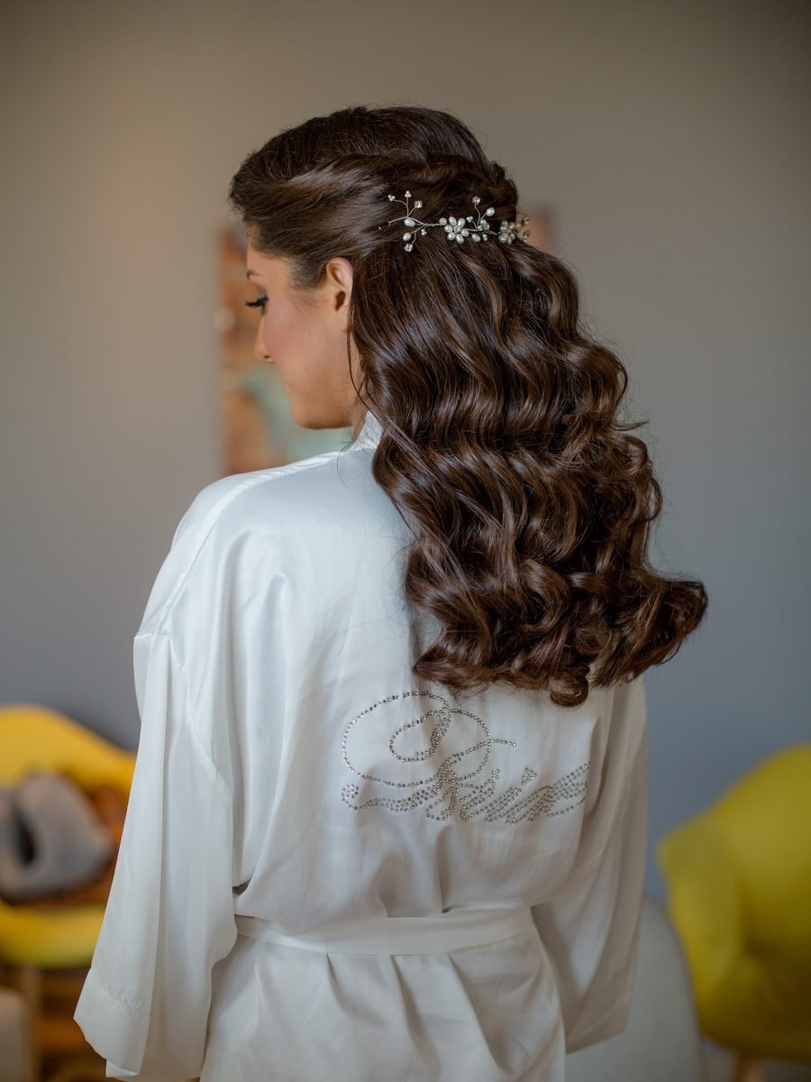 Colette silk coat in ivory, seen from behind
